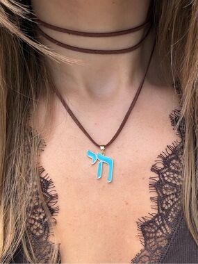 Blue chai string necklace